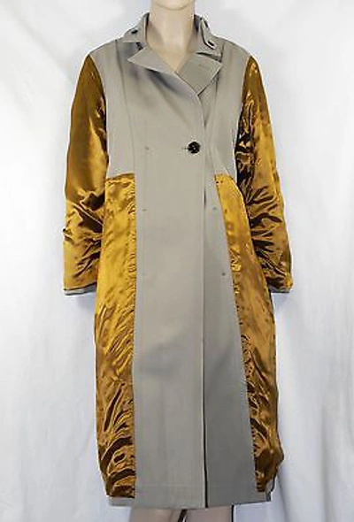 Pre-owned Burberry Prorsum $3,095  6 8 40 Patch Pocket Draped Trench Coat Jacket Women Gift In Gray