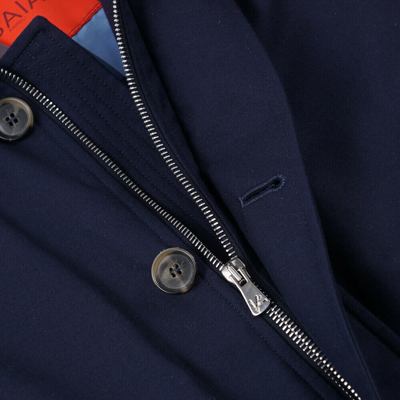 Pre-owned Isaia $3995  Super 200s Soft Jersey Wool Flight Jacket M (eu 50) Navy Blue