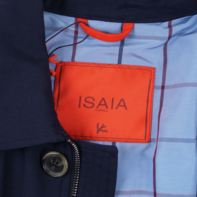 Pre-owned Isaia $3995  Super 200s Soft Jersey Wool Flight Jacket M (eu 50) Navy Blue
