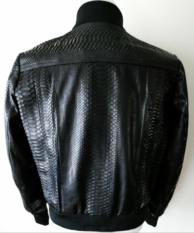 Pre-owned Fredo Ferrucci $11995  100% Genuine Python Leather Jacket Size 54 Euro 44 Us Xl In Black