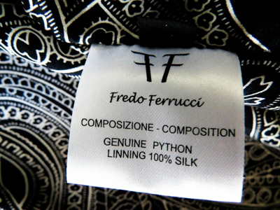 Pre-owned Fredo Ferrucci $11995  100% Genuine Python Leather Jacket Size 54 Euro 44 Us Xl In Black