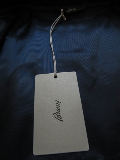 Pre-owned Brioni $5400  Two Tone Black And Gray Cashmere Blend Bomber Jacket Size Large In Multicolor