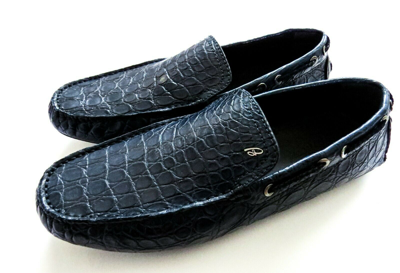 Pre-owned Brioni $4475  Blue Crocodile Alligator Leather Loafers Shoes 11 Us 44 Euro 10 Uk