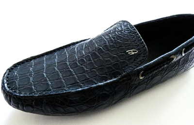 Pre-owned Brioni $4475  Blue Crocodile Alligator Leather Loafers Shoes 11 Us 44 Euro 10 Uk