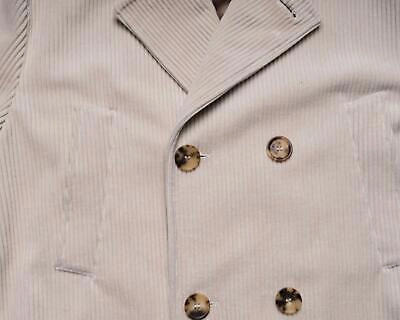 Pre-owned Brunello Cucinelli $6,150 Beige Corduroy Cotton Cashmere Blend Coat (50 It) M