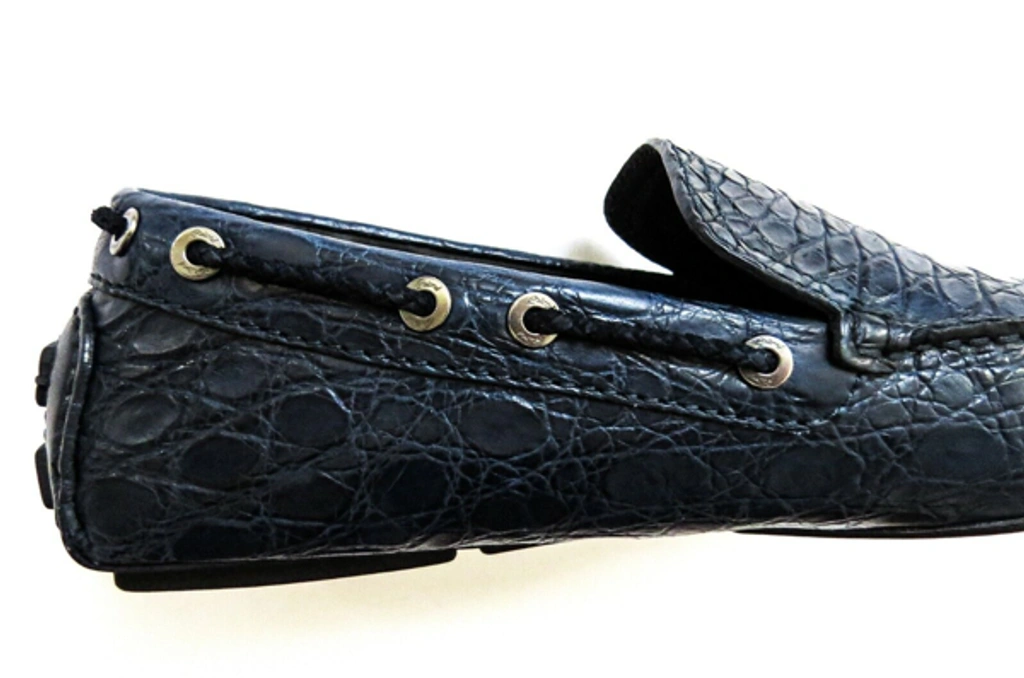 Pre-owned Brioni $4475 Blue Crocodile Alligator Leather  display picture 1