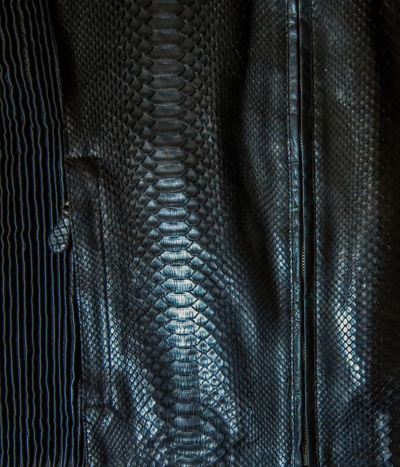 Pre-owned Fredo Ferrucci $7860  Black 100% Genuine Python Leather Vest Size Medium