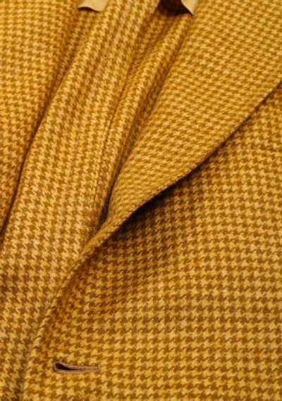 Pre-owned Orazio Luciano La Vera Orazio Luciano Mustard Houndstooth Sport Coat Size 52 It / 42r U.s. In Yellow