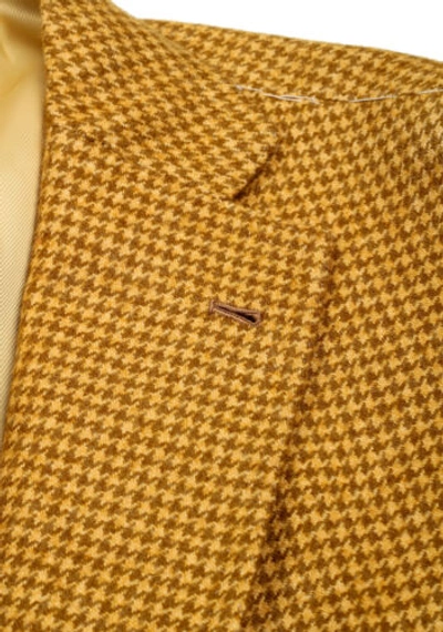Pre-owned Orazio Luciano La Vera Orazio Luciano Mustard Houndstooth Sport Coat Size 52 It / 42r U.s. In Yellow