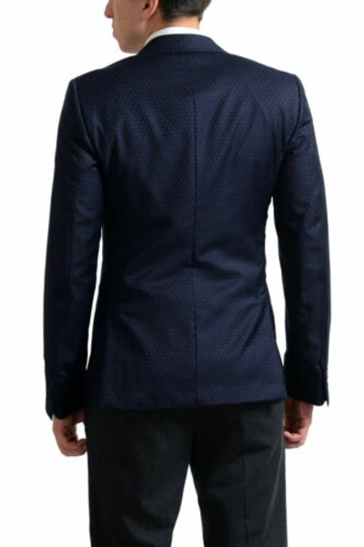 Pre-owned Prada Men's Navy Blue Printed 100% Wool Sport Coat Blazer Us 38r 40r 42r 44r