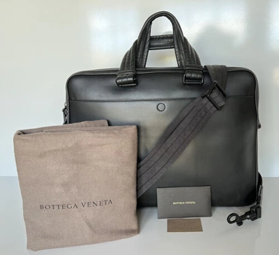 Pre-owned Bottega Veneta 2750  Perforated Leather Ultra-light Black Briefcase 570991