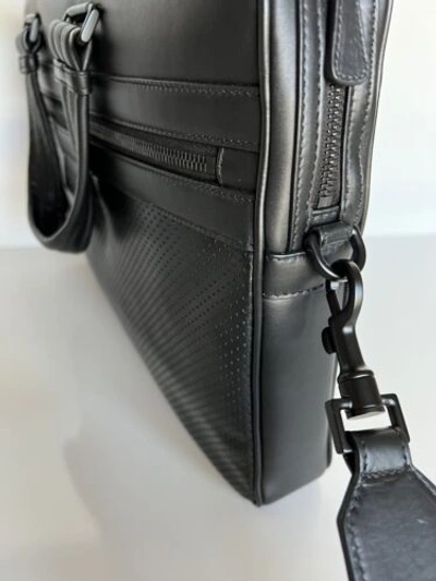 Pre-owned Bottega Veneta 2750  Perforated Leather Ultra-light Black Briefcase 570991