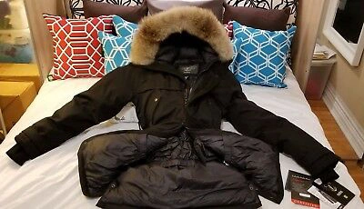 Pre-owned Nobis With Tags  Yatesy Black Crosshatch Herringbone Pattern Parka Men Medium