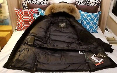 Pre-owned Nobis With Tags  Yatesy Black Crosshatch Herringbone Pattern Parka Men Medium