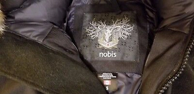 Pre-owned Nobis With Tags  Yatesy Black Crosshatch Herringbone Pattern Parka Men Medium