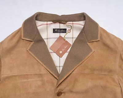 Pre-owned Loro Piana Maremma Short $6,500 Soft Goatskin Leather Bronze Brown Jacket Coat M