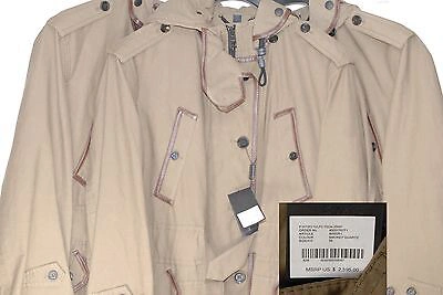 Pre-owned Burberry Prorsum $2,595  36 Fit 4 6 8 Leather Trim Parka Women Trench Coat Jacket In Smokey Quartz