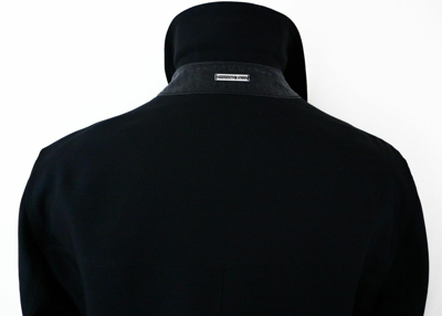 Pre-owned Stefano Ricci $7200  Black Cashmere Virgin Wool Silk Leather Trim Coat 54 Euro Xl