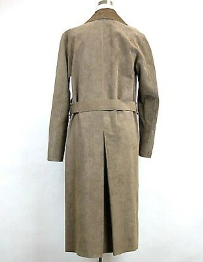 Pre-owned Gucci $3980 Authentic  Runway Ash Brown Suede Belted Trench Coat 340439 2711