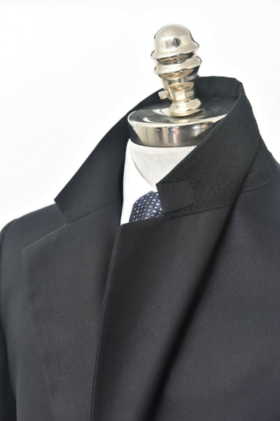 Pre-owned Versace Black Label Navy Blue Silk Tailor Made Slim Overcoat 36 R (eu 46)