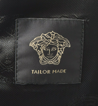 Pre-owned Versace Black Label Navy Blue Silk Tailor Made Slim Overcoat 36 R (eu 46)