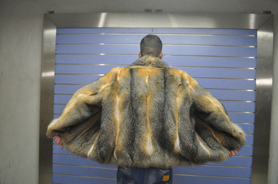 Pre-owned Fox Luxury Full Skin Gris  Fur Mens Coat Real Fur Jacket Full Skin Gris  In Gold