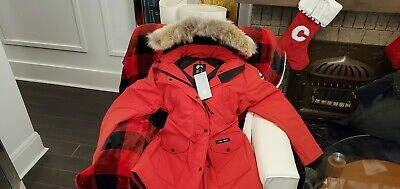 Pre-owned Label Edition 2022 Grey  Red Label Red Canada Goose Trillium Lg Parka Jacket In Sunfire Red