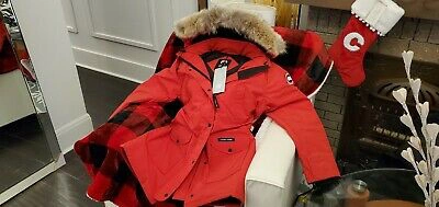 Pre-owned Label Edition 2022 Grey  Red Label Red Canada Goose Trillium Lg Parka Jacket In Sunfire Red