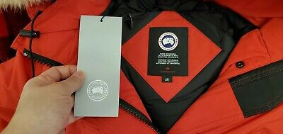 Pre-owned Label Edition 2022 Grey  Red Label Red Canada Goose Trillium Lg Parka Jacket In Sunfire Red
