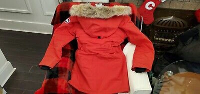 Pre-owned Label Edition 2022 Grey  Red Label Red Canada Goose Trillium Lg Parka Jacket In Sunfire Red