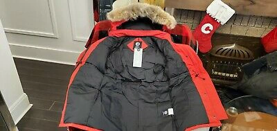Pre-owned Label Edition 2022 Grey  Red Label Red Canada Goose Trillium Lg Parka Jacket In Sunfire Red