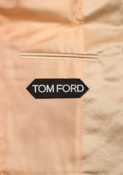 Pre-owned Tom Ford Shelton Gold Sport Coat In Silk Blend Size 50 It / 40r U.s. Wit...