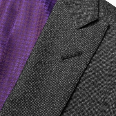 Pre-owned Ozwald Boateng Savile Row Handmade Gray Wool Silk Peak Lapel Overcoat