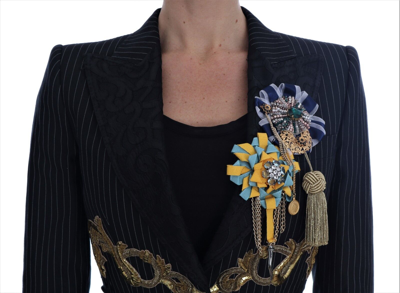 Pre-owned Dolce & Gabbana Jacket Blazer Black Crystal Fairy Tale It38 / Us4 / Xs Rrp $9000