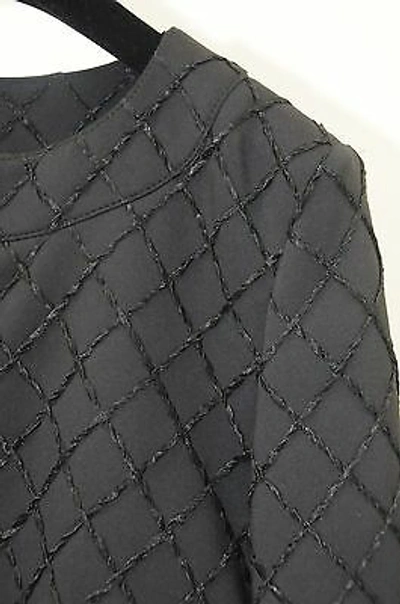 Pre-owned Chanel $5400 Black 15p Runway Coat  Stretch Quilted Short Outer Jacket 38
