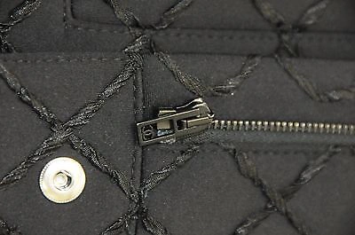 Pre-owned Chanel $5400 Black 15p Runway Coat  Stretch Quilted Short Outer Jacket 38