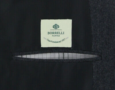 Pre-owned Luigi Borrelli $4200 Borrelli Charcoal Gray Wool Solid Suit - (2018030813)