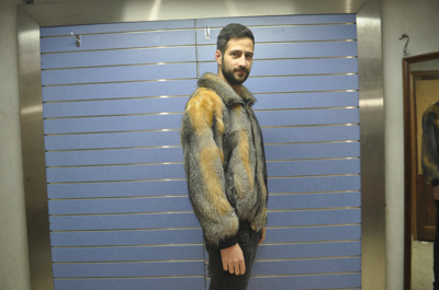 Pre-owned Fox Luxury Full Skin Gris  Bomber Fur Mens Real Fur Jacket Full Skin Gris  In Gold