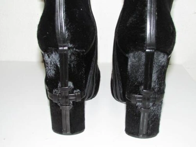 Pre-owned Tom Ford Patchwork Auth $3k  Calf Hair And Leather Knee High Boots Runway 37 In Black