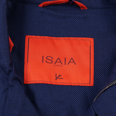 Pre-owned Isaia Royal Blue Woven Techno Cashmere Bomber Jacket S (eu 48) $4495