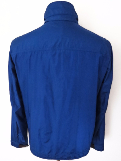 Pre-owned Brioni $3550  Blue Lightweight Hooded Silk Waterproof Jacket Coat Size 2xl Xxl