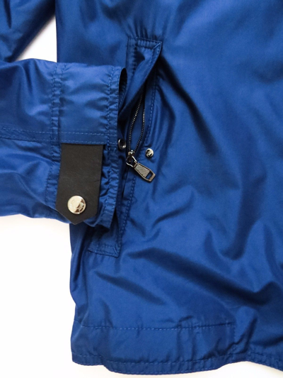 Pre-owned Brioni $3550  Blue Lightweight Hooded Silk Waterproof Jacket Coat Size 2xl Xxl