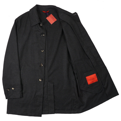 Pre-owned Isaia $3750  'san Gennaro' Lightweight Cashmere Overcoat 40 R (eu 50) Coat In Gray