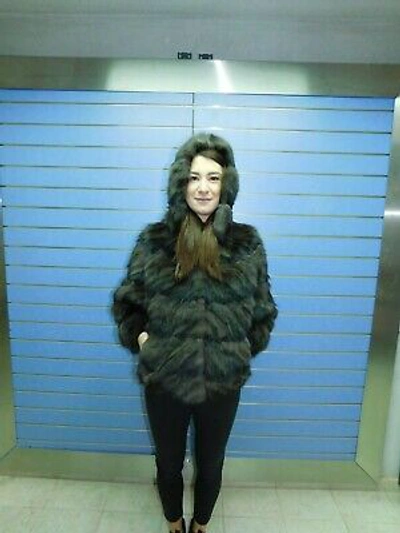 Pre-owned Fenzo Furs Natural Genuine Sobol Fur Cape - Ponco With Hood Russian Sabel Coat In Brown