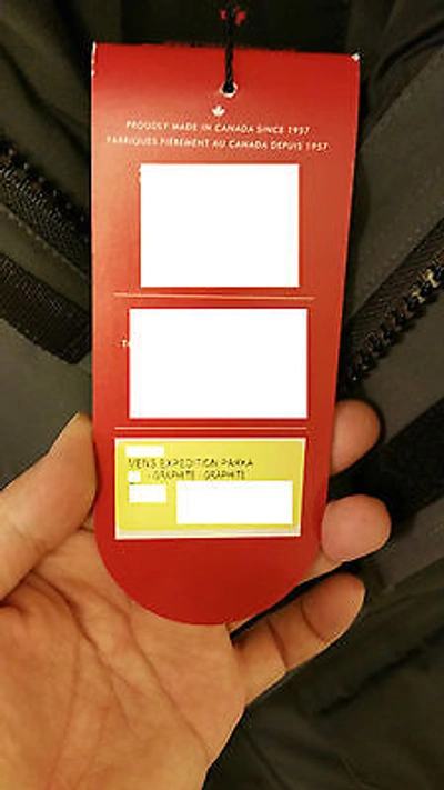 Pre-owned Canada Goose Brand "red Label" Edition Hologram Graphite  Expedition Xl Parka In Gray