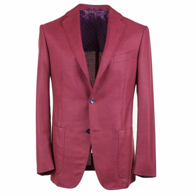 Pre-owned Zilli Slim-fit Lightweight Woven Fresco Cashmere Sport Coat 52r (fits 50) Eu62 In Red