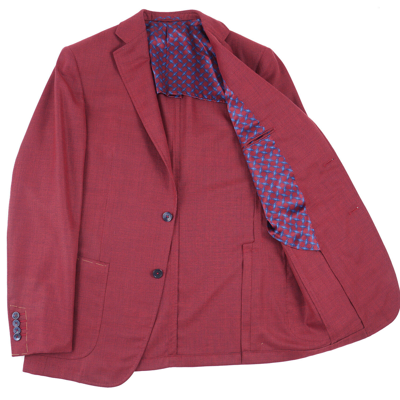 Pre-owned Zilli Slim-fit Lightweight Woven Fresco Cashmere Sport Coat 52r (fits 50) Eu62 In Red