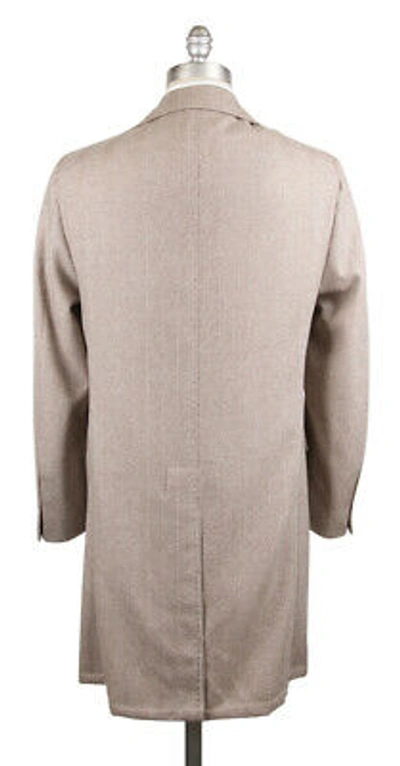 Pre-owned Luigi Borrelli $5100  Brown Wool Herringbone Coat - (lbcoat217960)