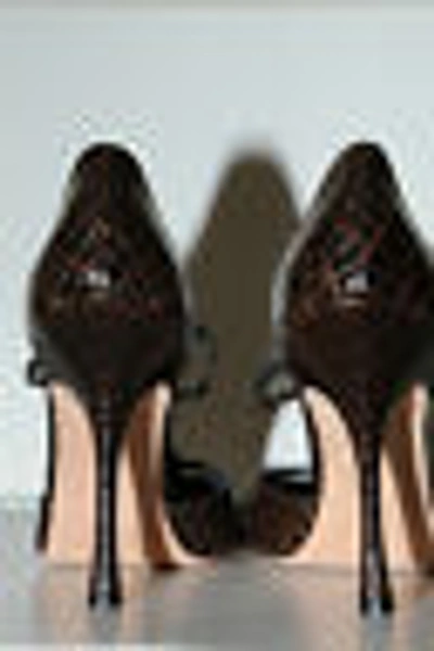 Pre-owned Manolo Blahnik $6500  Brown Valon Alligator Crocodile Shoes 39.5 9