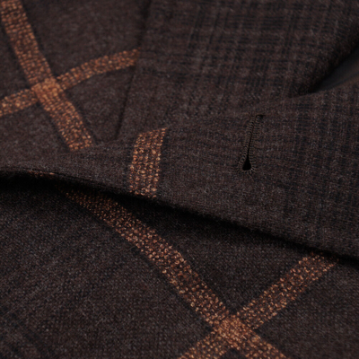 Pre-owned Isaia $3895  'cortina' Slim-fit Wool And Cashmere Peacoat 40 R (eu 50) In Brown